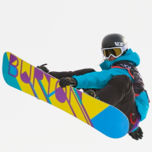 Kelly Clark on a snowboard
