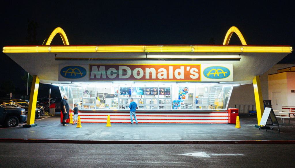 The oldest McDonald's restaurant in Downey, California.